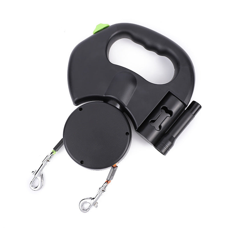 Retractable Dog Leash For Small Dogs Reflective Dual Pet Leash Lead 360 Swivel No Double Dog Walking Leash With Lights Pet Products